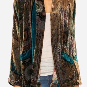 Johnny Was Silk Velvet Dragonia Kimono. Size Medium